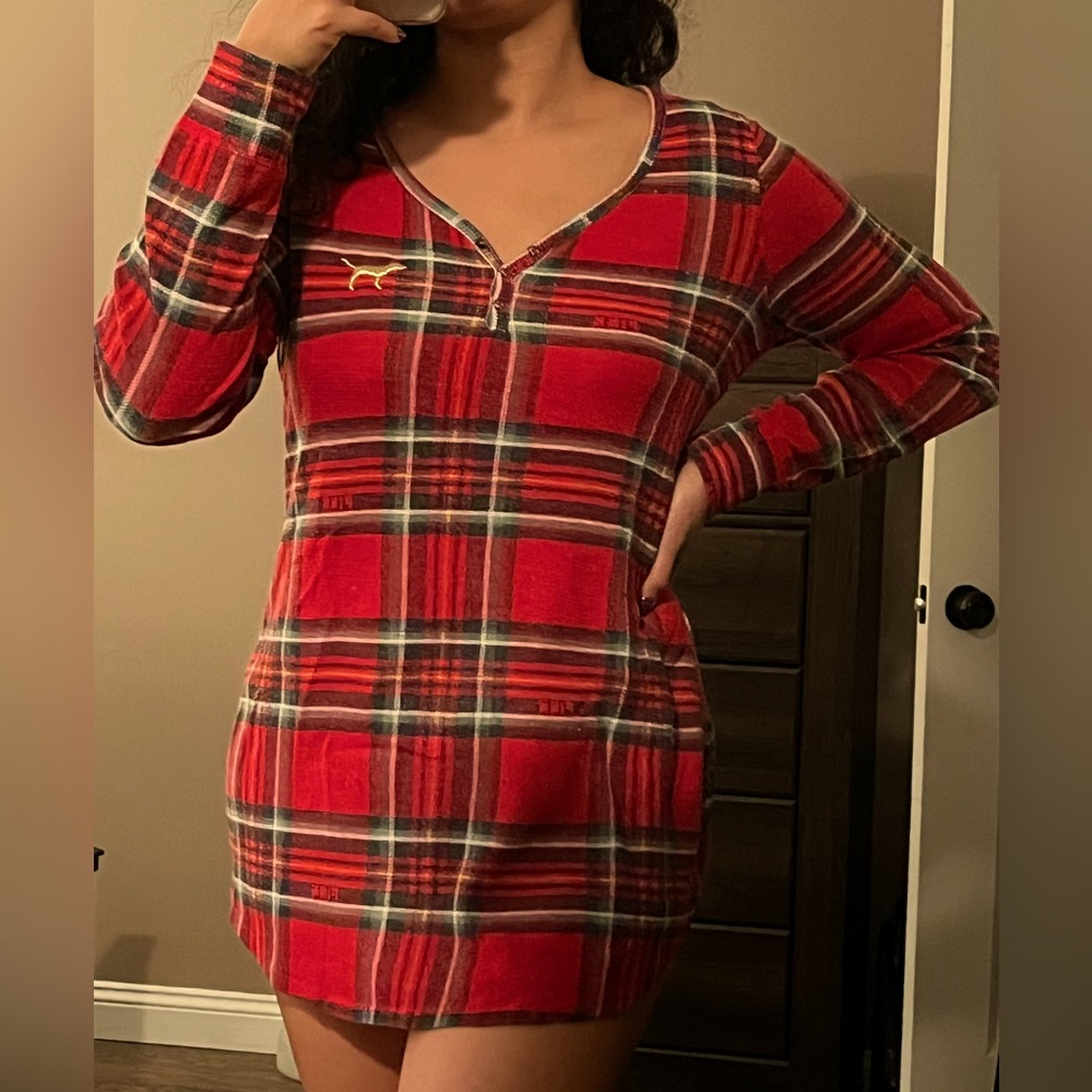 PINK plaid night gown